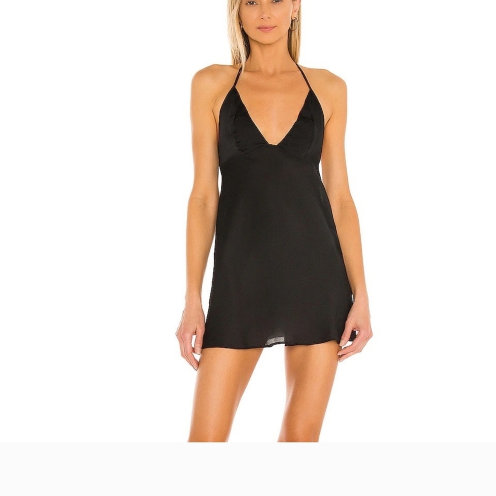 Elegant Black Halter Nightgown